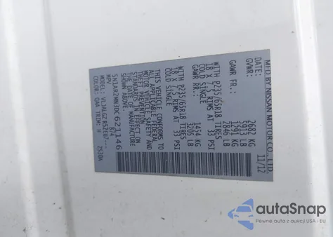 2013 Nissan Pathfinder Sl z USA, uszkodzony, nr VIN 5N1AR2MN3DC621146